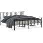 vidaXL Bettgestell mit Kopf- und Fußteil Metall Schwarz 183x213 cm vidaXL Bettgestell mit Kopf- und Fußteil Metall Schwarz 183x213 cm