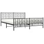 vidaXL Bettgestell mit Kopf- und Fußteil Metall Schwarz 183x213 cm vidaXL Bettgestell mit Kopf- und Fußteil Metall Schwarz 183x213 cm