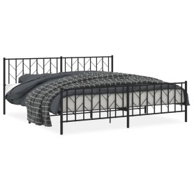vidaXL Bettgestell mit Kopf- und Fußteil Metall Schwarz 200x200 cm