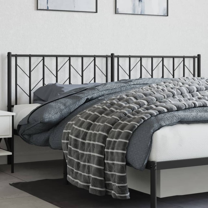 vidaXL Kopfteil Metall Schwarz 193 cm vidaXL Kopfteil Metall Schwarz 193 cm