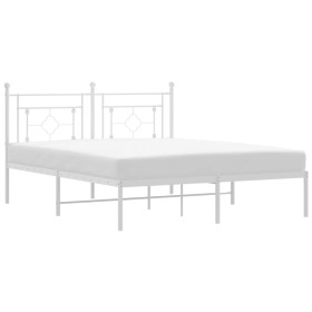 vidaXL Bettgestell mit Kopfteil Metall Weiß 160x200 cm