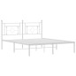 vidaXL Bettgestell mit Kopfteil Metall Weiß 160x200 cm vidaXL Bettgestell mit Kopfteil Metall Weiß 160x200 cm