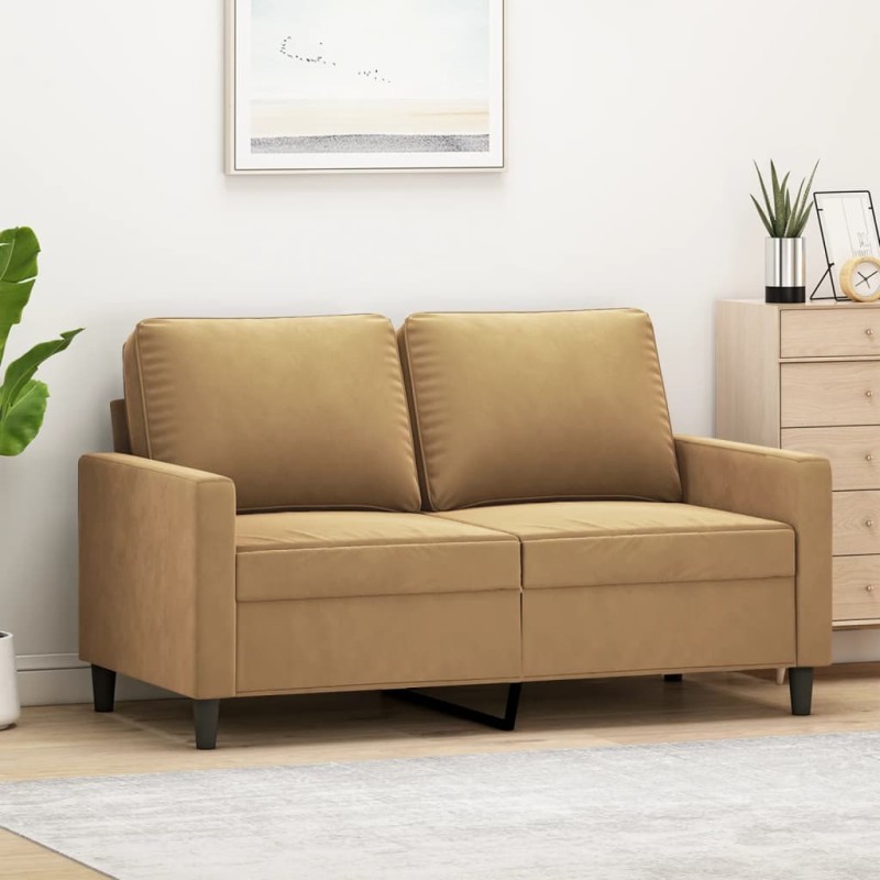 vidaXL 2-Sitzer-Sofa Braun 120 cm Samt vidaXL 2-Sitzer-Sofa Braun 120 cm Samt