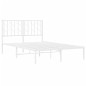 vidaXL Bettgestell mit Kopfteil Metall Weiß 120x190 cm vidaXL Bettgestell mit Kopfteil Metall Weiß 120x190 cm