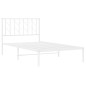 vidaXL Bettgestell mit Kopfteil Metall Weiß 100x200 cm vidaXL Bettgestell mit Kopfteil Metall Weiß 100x200 cm
