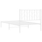 vidaXL Bettgestell mit Kopfteil Metall Weiß 100x200 cm vidaXL Bettgestell mit Kopfteil Metall Weiß 100x200 cm
