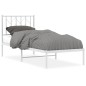 vidaXL Bettgestell mit Kopfteil Metall Weiß 75x190 cm vidaXL Bettgestell mit Kopfteil Metall Weiß 75x190 cm