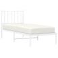 vidaXL Bettgestell mit Kopfteil Metall Weiß 75x190 cm vidaXL Bettgestell mit Kopfteil Metall Weiß 75x190 cm
