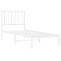 vidaXL Bettgestell mit Kopfteil Metall Weiß 75x190 cm vidaXL Bettgestell mit Kopfteil Metall Weiß 75x190 cm