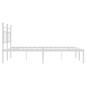 vidaXL Bettgestell mit Kopfteil Metall Weiß 183x213 cm vidaXL Bettgestell mit Kopfteil Metall Weiß 183x213 cm
