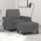 vidaXL Sessel mit Hocker Dunkelgrau 60 cm Stoff vidaXL Sessel mit Hocker Dunkelgrau 60 cm Stoff