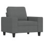 vidaXL Sessel mit Hocker Dunkelgrau 60 cm Stoff vidaXL Sessel mit Hocker Dunkelgrau 60 cm Stoff