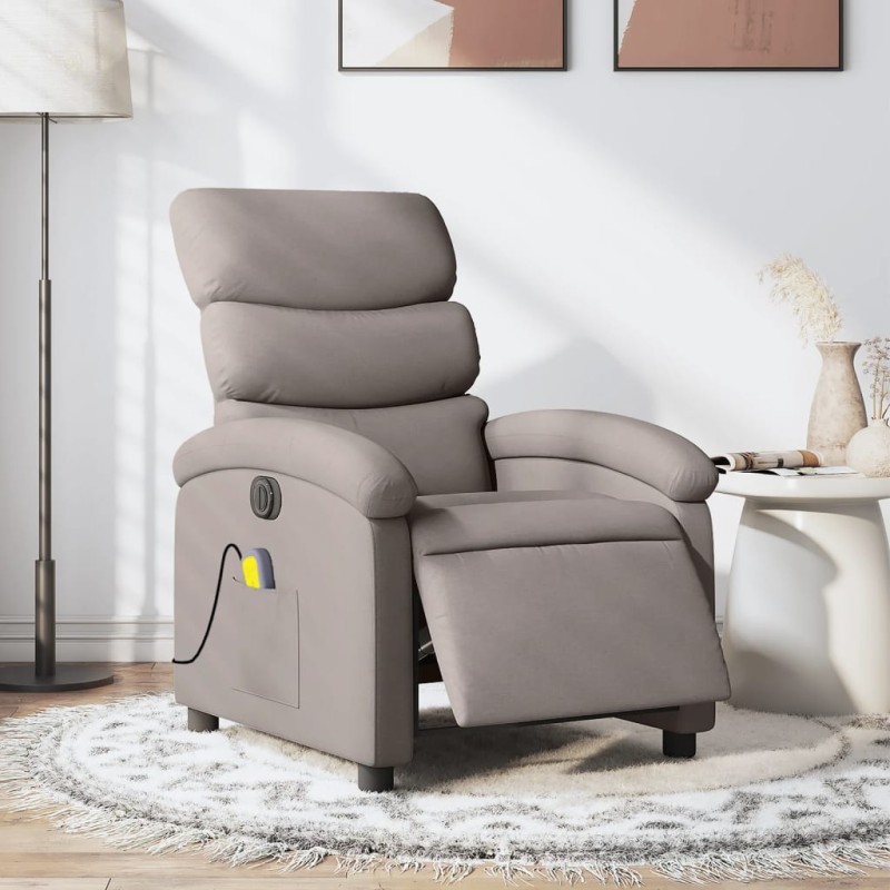 vidaXL Massagesessel Elektrisch Taupe Stoff vidaXL Massagesessel Elektrisch Taupe Stoff