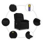 vidaXL Massagesessel Elektrisch Schwarz Samt vidaXL Massagesessel Elektrisch Schwarz Samt