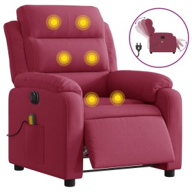 vidaXL Massagesessel Elektrisch Weinrot Samt
