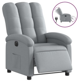vidaXL Relaxsessel Elektrisch Hellgrau Stoff
