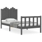 vidaXL Massivholzbett mit Kopfteil Grau 90x190 cm vidaXL Massivholzbett mit Kopfteil Grau 90x190 cm