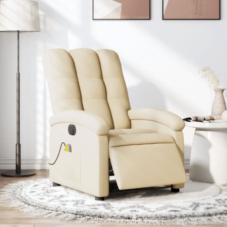 vidaXL Massagesessel Elektrisch Creme Stoff