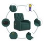 vidaXL Massagesessel Elektrisch Dunkelgrün Stoff vidaXL Massagesessel Elektrisch Dunkelgrün Stoff