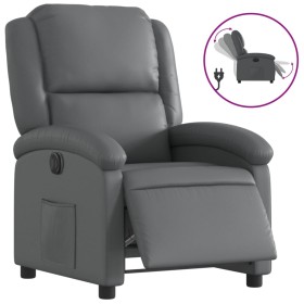 vidaXL Relaxsessel Elektrisch Grau Kunstleder
