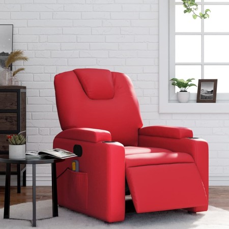 vidaXL Massagesessel Elektrisch Rot Kunstleder