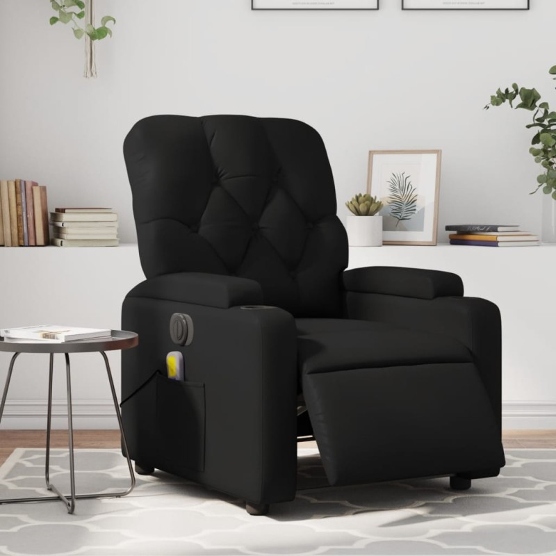 vidaXL Massagesessel Elektrisch Schwarz Kunstleder vidaXL Massagesessel Elektrisch Schwarz Kunstleder