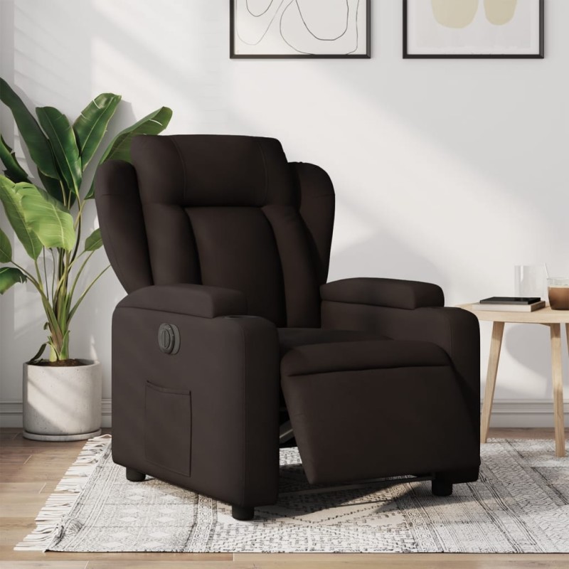 vidaXL Relaxsessel Elektrisch Dunkelbraun Stoff vidaXL Relaxsessel Elektrisch Dunkelbraun Stoff