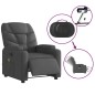 vidaXL Massagesessel Elektrisch Dunkelgrau Stoff vidaXL Massagesessel Elektrisch Dunkelgrau Stoff