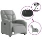 vidaXL Relaxsessel Elektrisch Hellgrau Stoff vidaXL Relaxsessel Elektrisch Hellgrau Stoff