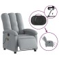 vidaXL Massagesessel Elektrisch Hellgrau Stoff vidaXL Massagesessel Elektrisch Hellgrau Stoff
