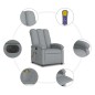 vidaXL Massagesessel Elektrisch Hellgrau Stoff vidaXL Massagesessel Elektrisch Hellgrau Stoff