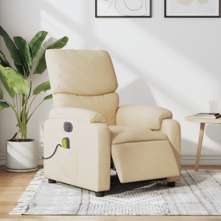 vidaXL Massagesessel Elektrisch Creme Stoff