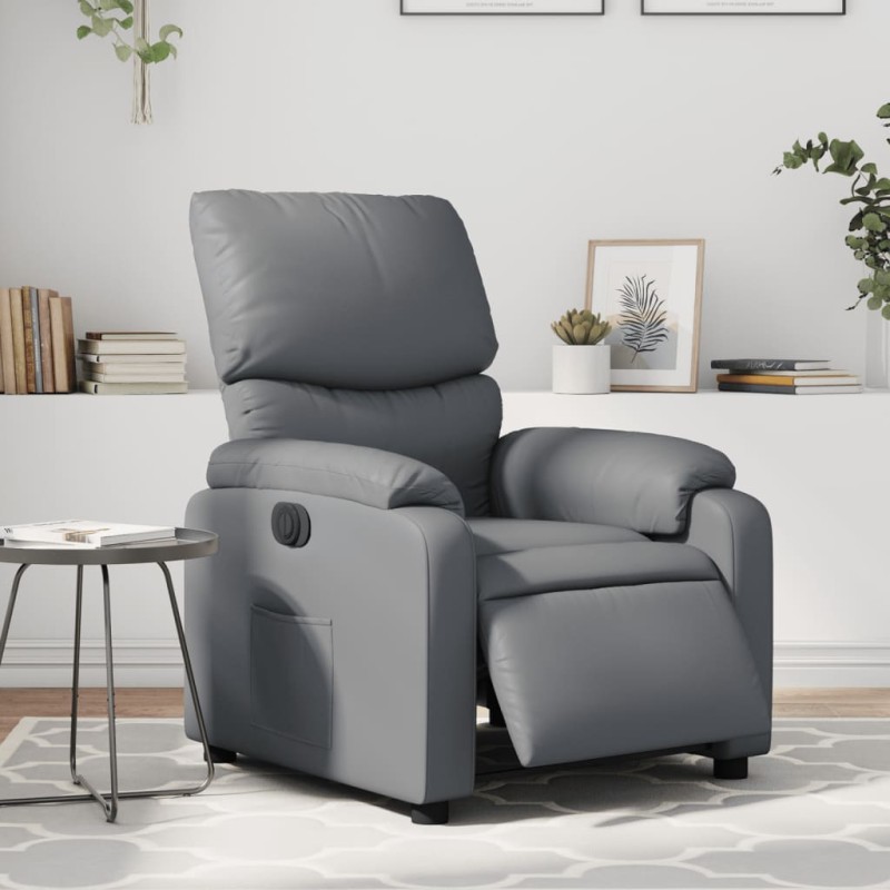 vidaXL Relaxsessel Elektrisch Grau Kunstleder vidaXL Relaxsessel Elektrisch Grau Kunstleder