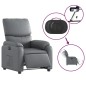 vidaXL Relaxsessel Elektrisch Grau Kunstleder vidaXL Relaxsessel Elektrisch Grau Kunstleder