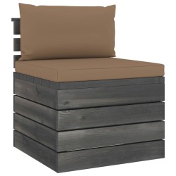 Garten-Paletten-Mittelsofa mit Kissen Kiefernholz