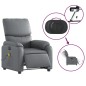 vidaXL Massagesessel Elektrisch Grau Kunstleder vidaXL Massagesessel Elektrisch Grau Kunstleder