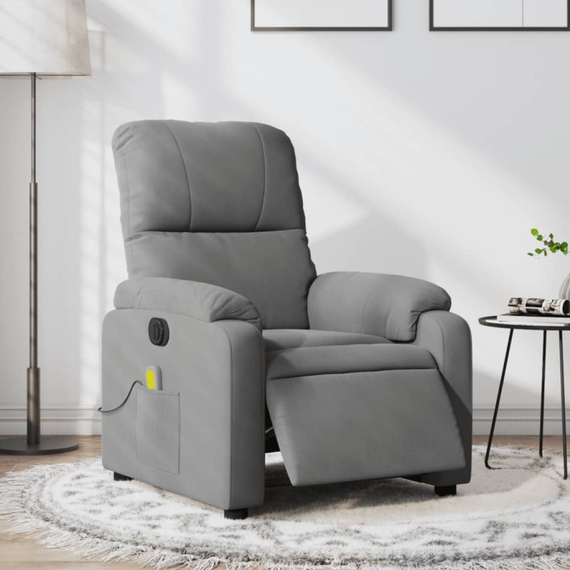 vidaXL Massagesessel Elektrisch Dunkelgrau Mikrofasergewebe vidaXL Massagesessel Elektrisch Dunkelgrau Mikrofasergewebe