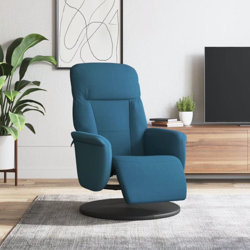 vidaXL Relaxsessel mit Fußteil Blau Samt vidaXL Relaxsessel mit Fußteil Blau Samt