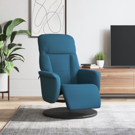 vidaXL Relaxsessel mit Fußteil Blau Samt