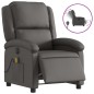 vidaXL Relaxsessel Elektrisch Grau Echtleder vidaXL Relaxsessel Elektrisch Grau Echtleder