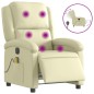 vidaXL Massagesessel Elektrisch Creme Echtleder vidaXL Massagesessel Elektrisch Creme Echtleder