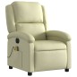 vidaXL Massagesessel Elektrisch Creme Echtleder vidaXL Massagesessel Elektrisch Creme Echtleder