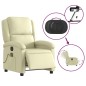 vidaXL Massagesessel Elektrisch Creme Echtleder vidaXL Massagesessel Elektrisch Creme Echtleder