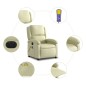 vidaXL Massagesessel Elektrisch Creme Echtleder vidaXL Massagesessel Elektrisch Creme Echtleder