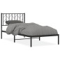 vidaXL Bettgestell mit Kopfteil Metall Schwarz 90x200 cm vidaXL Bettgestell mit Kopfteil Metall Schwarz 90x200 cm