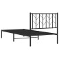 vidaXL Bettgestell mit Kopfteil Metall Schwarz 90x200 cm vidaXL Bettgestell mit Kopfteil Metall Schwarz 90x200 cm