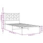 vidaXL Bettgestell mit Kopfteil Metall Schwarz 90x200 cm vidaXL Bettgestell mit Kopfteil Metall Schwarz 90x200 cm