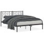 vidaXL Bettgestell mit Kopfteil Metall Schwarz 150x200 cm vidaXL Bettgestell mit Kopfteil Metall Schwarz 150x200 cm