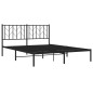 vidaXL Bettgestell mit Kopfteil Metall Schwarz 150x200 cm vidaXL Bettgestell mit Kopfteil Metall Schwarz 150x200 cm