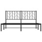 vidaXL Bettgestell mit Kopfteil Metall Schwarz 150x200 cm vidaXL Bettgestell mit Kopfteil Metall Schwarz 150x200 cm